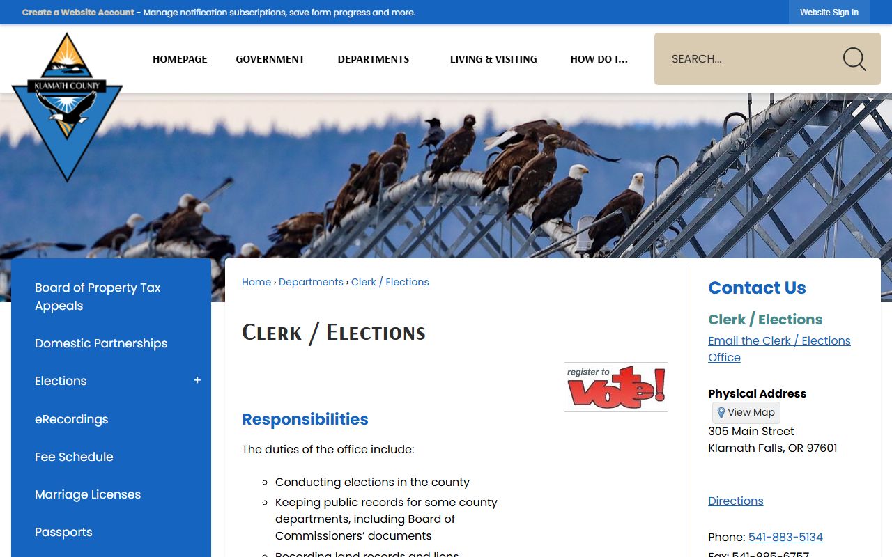 Klamath County Circuit Court Clerk records County Clerk duties source