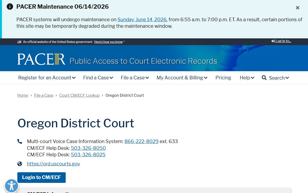 Klamath County arrest records federal court charge source