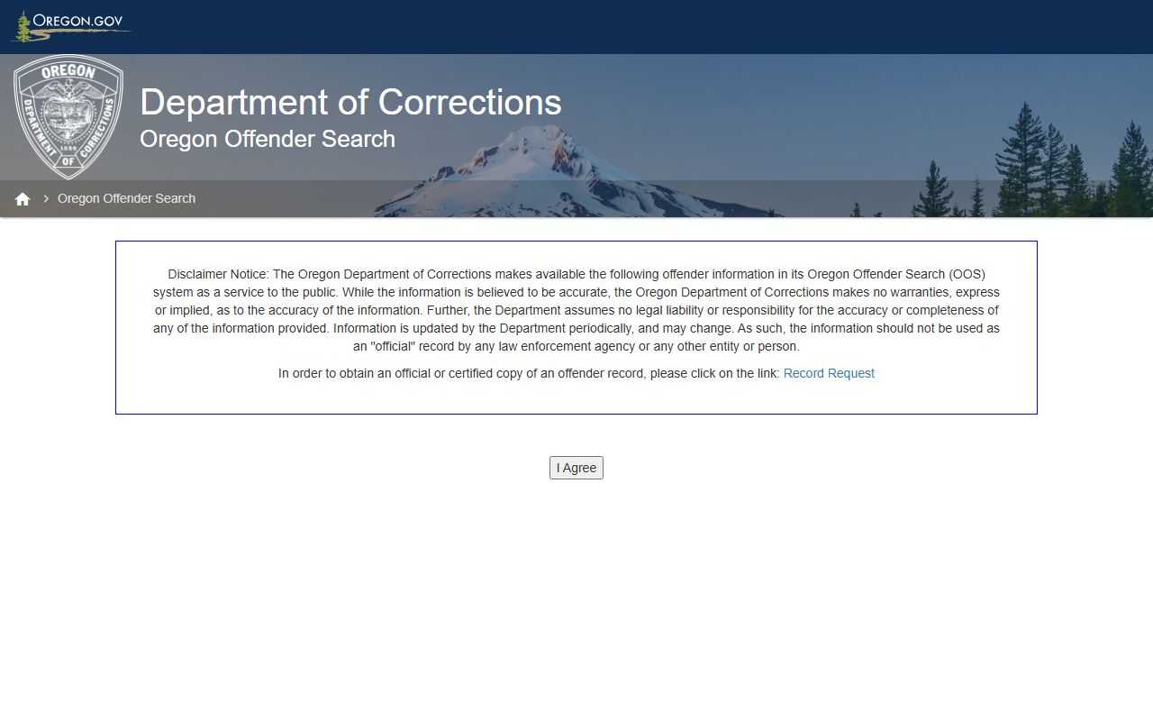 Klamath County court records Oregon DOC offender search
