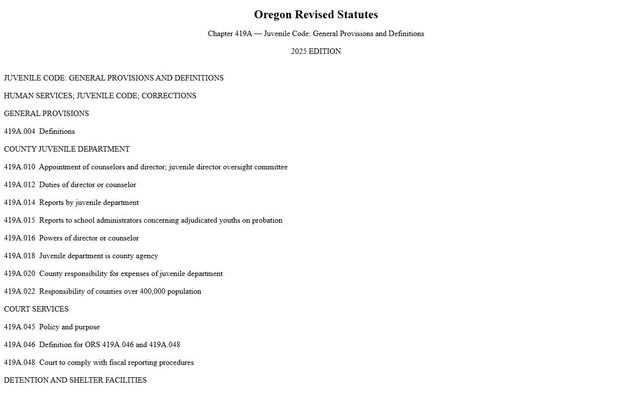 Klamath County criminal court records juvenile confidentiality statute