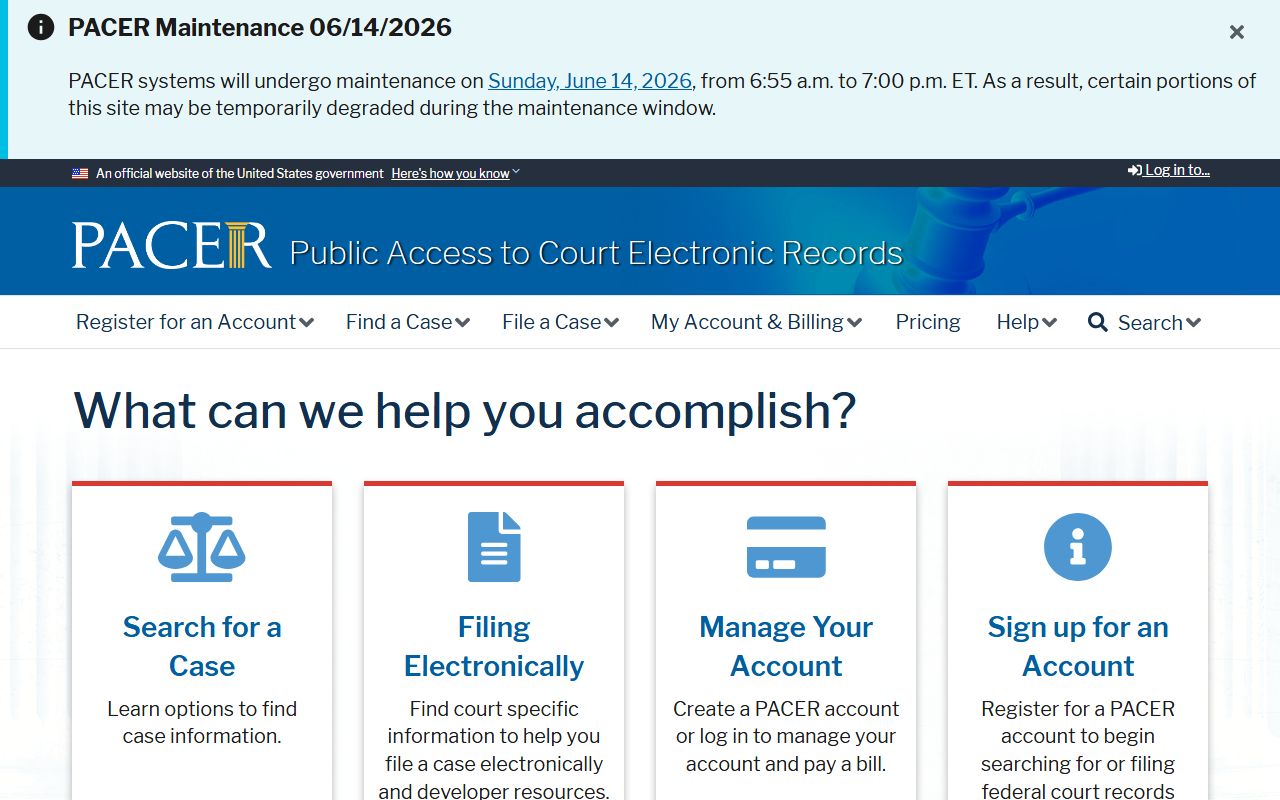 Klamath County probate records PACER federal court source